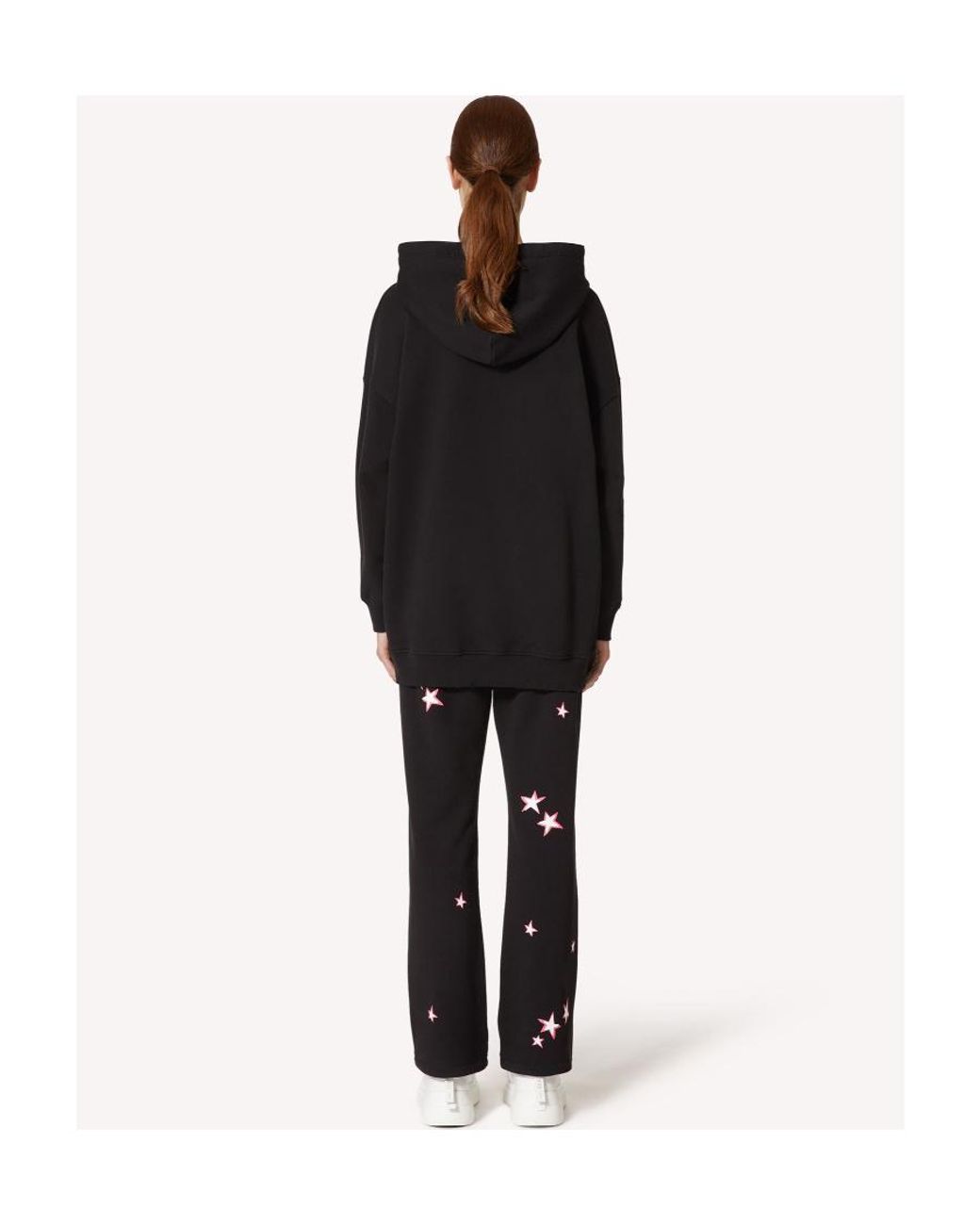 RED Valentino Black Star-Print Sweatpants