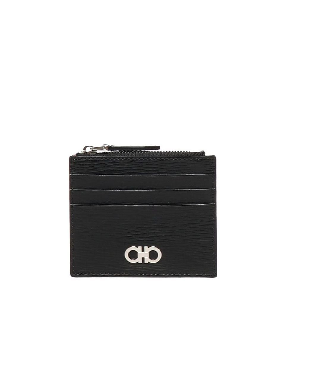 Ferragamo Black Ferragamo Wallet Card Holder And Keyring Set for men