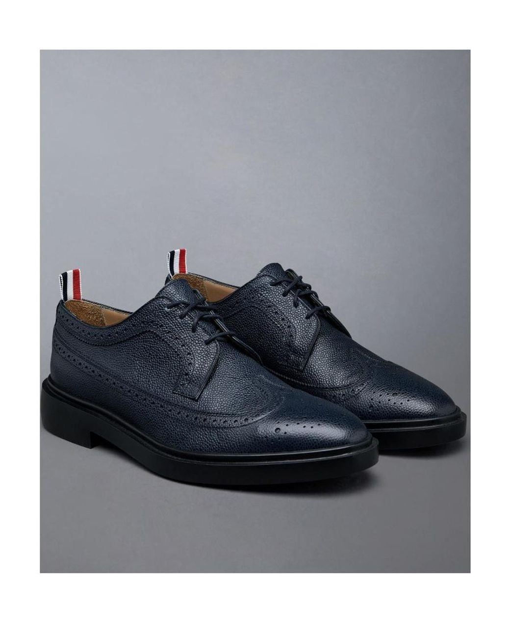Thom Browne Blue Pebbled Leather Longwing Brogues for men