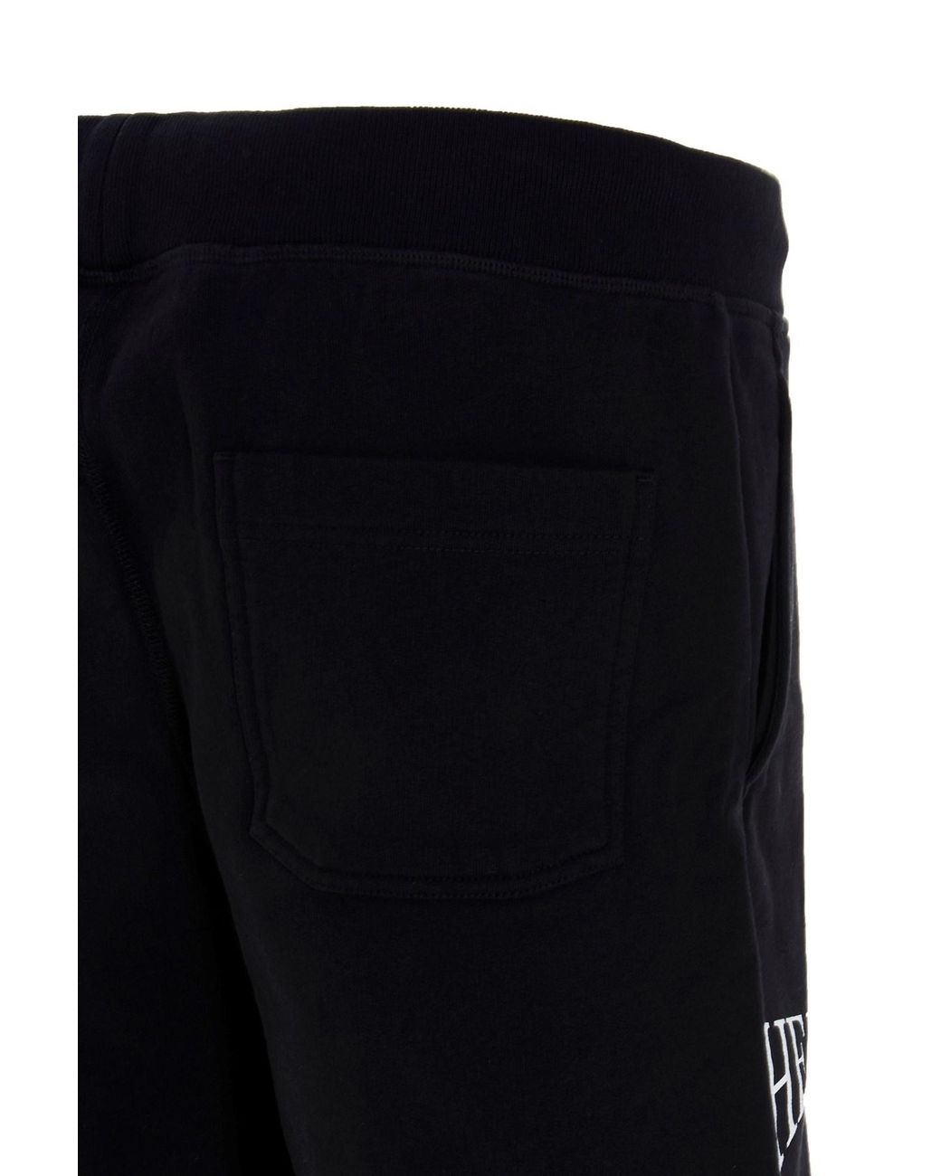 Helmut Lang Black Logo-Print Track Shorts for men