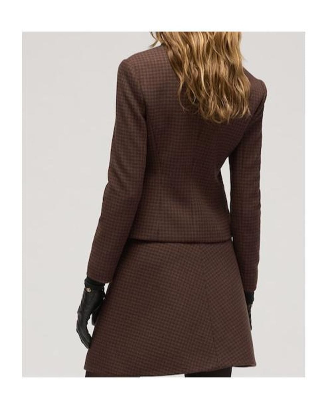 Gucci Brown Gingham Wool Jacket With Tag