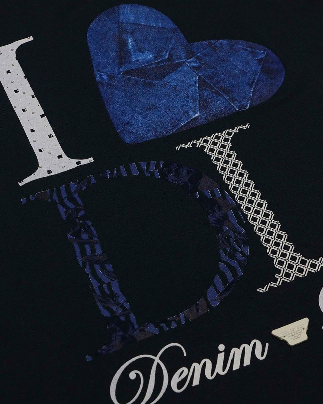Armani Jeans Blue Crew Neck Logo T-Shirt