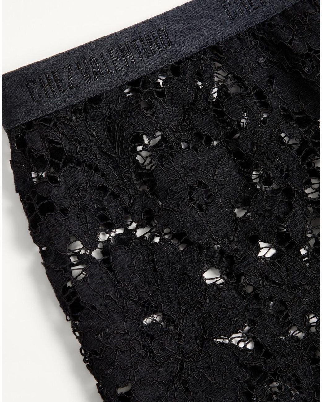 Valentino Black Lace Leggings With Feathers