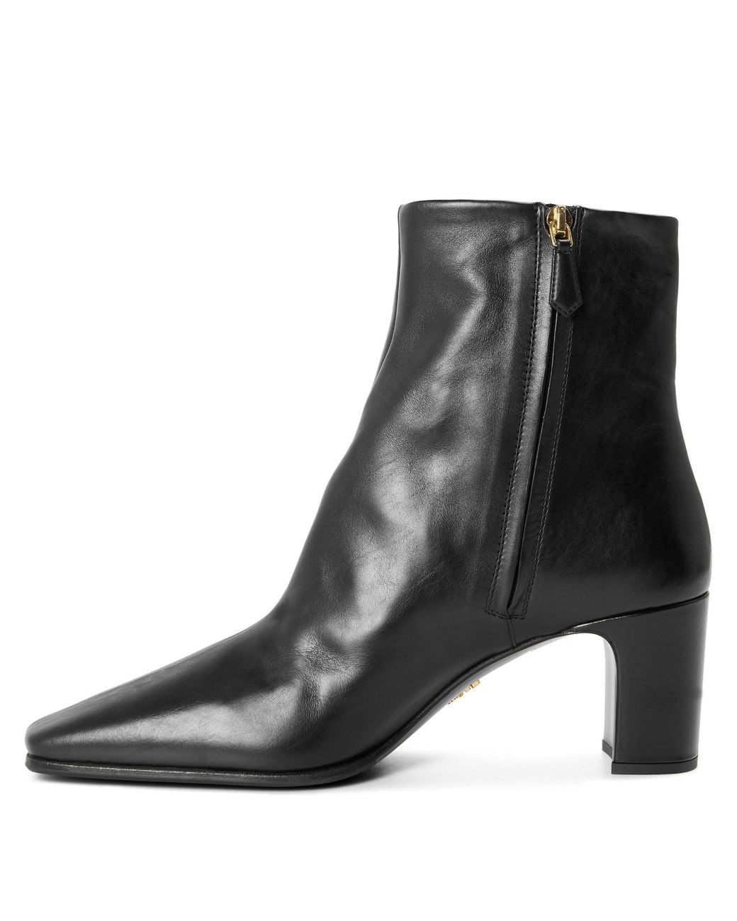 Prada Black Square Toe Ankle Boots