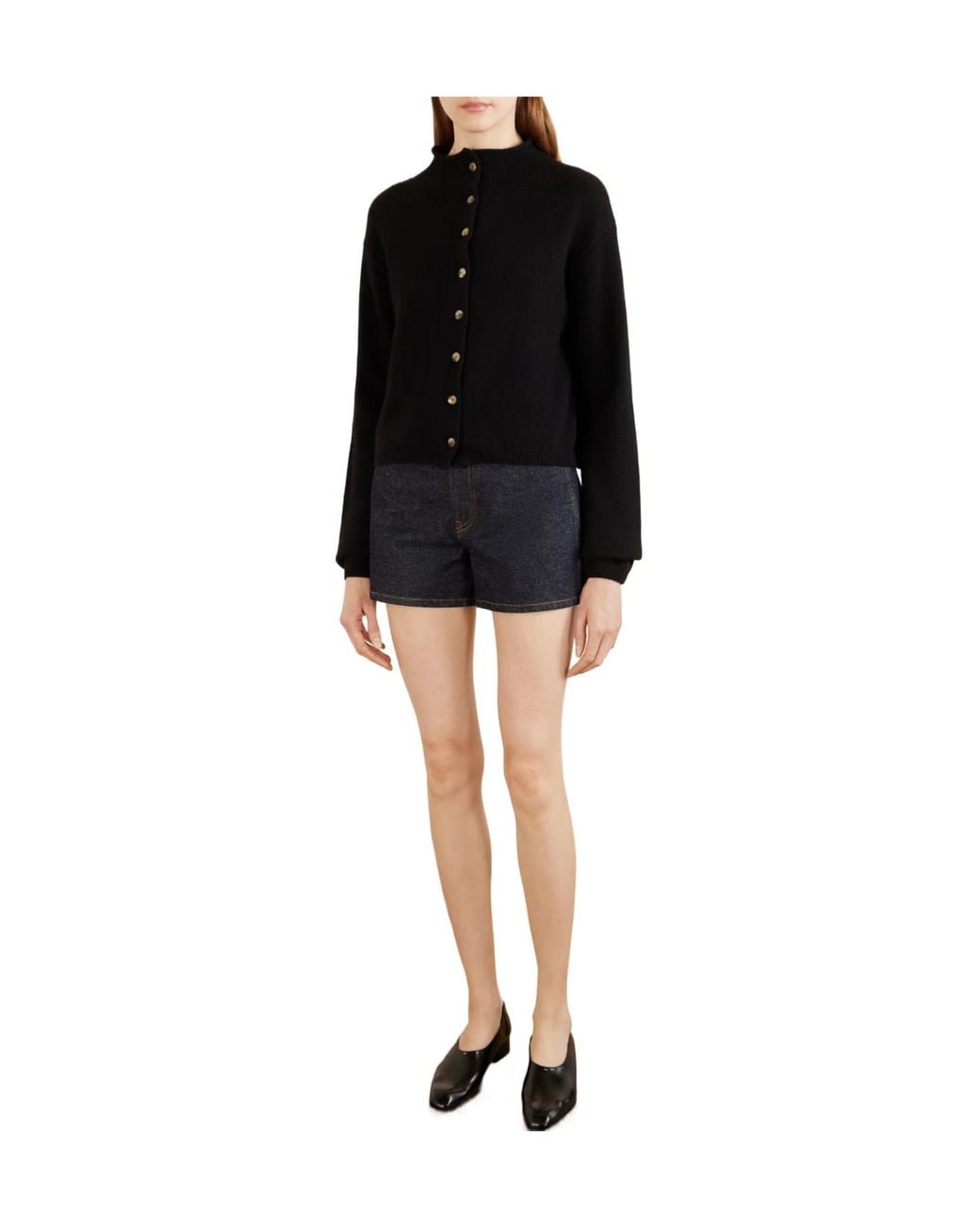 Khaite Blue Straight-Leg Denim Shorts