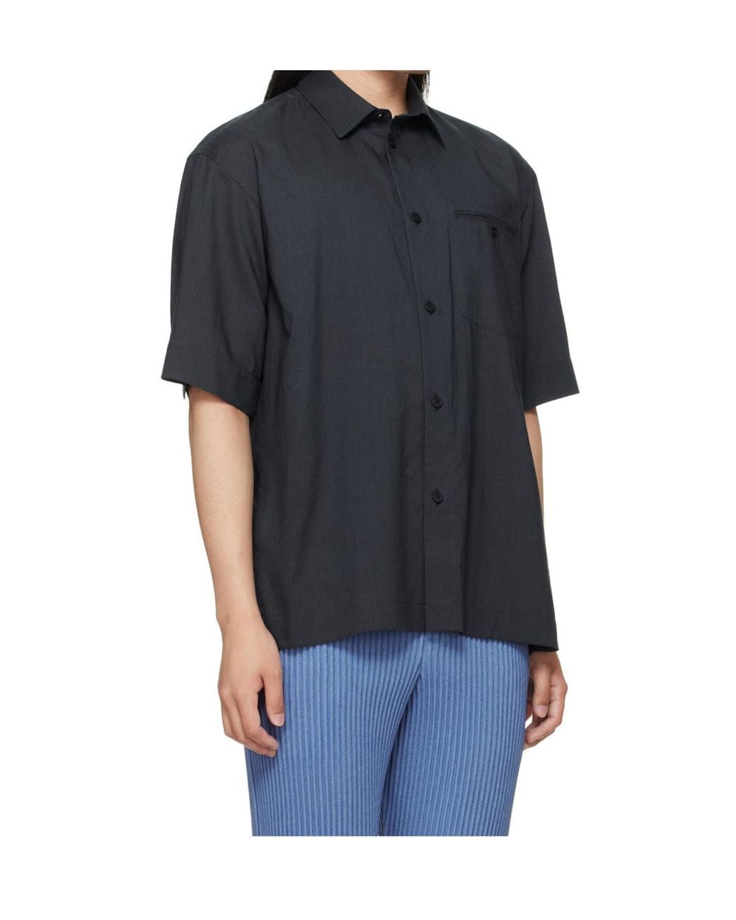 Homme Plissé Issey Miyake Gray Short-Sleeved Shirt for men