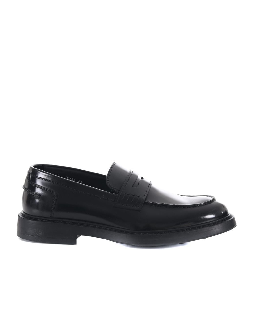 Doucal's Black Round-Toe Loafers for men