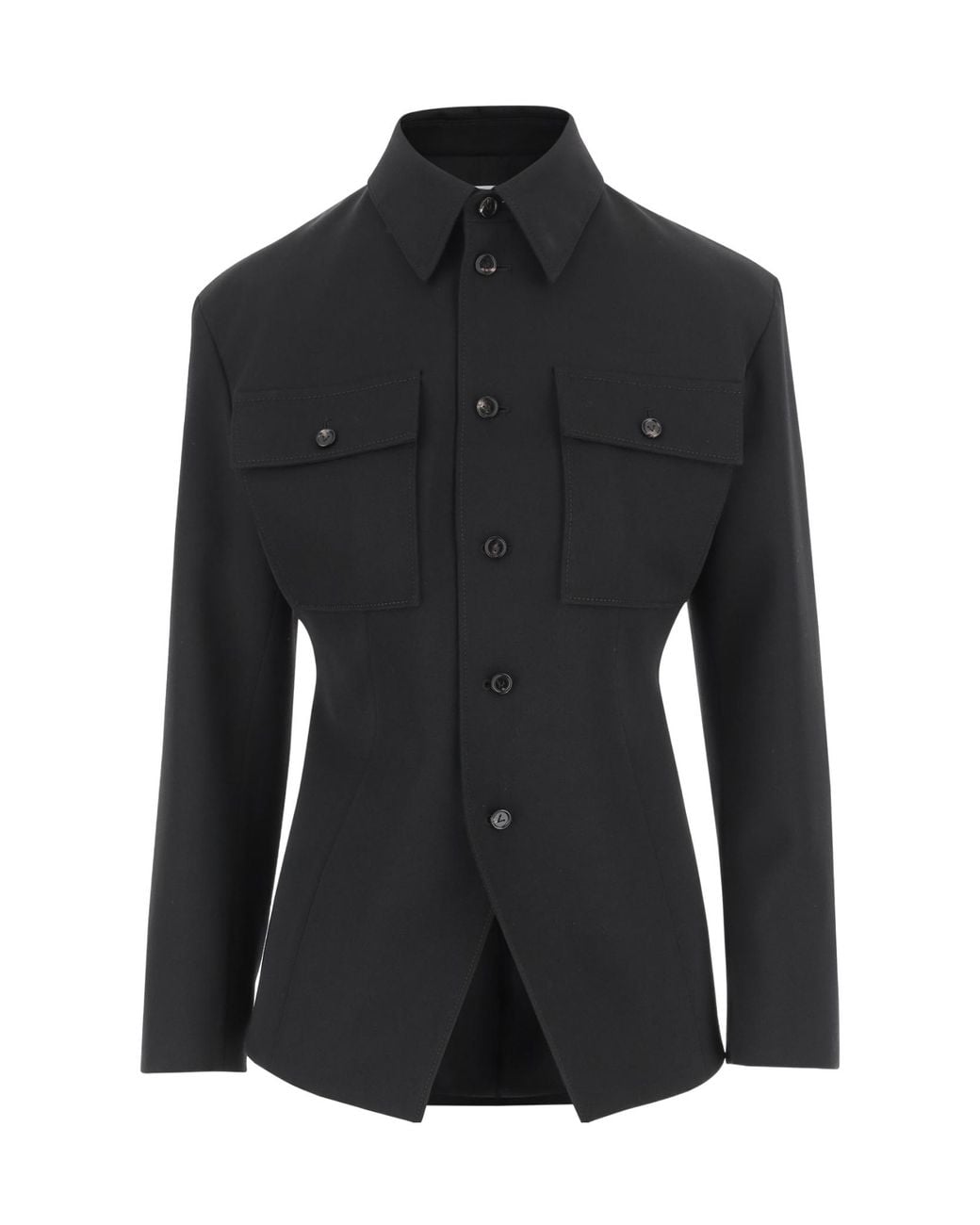Bottega Veneta Black Button-Up Shirt Jacket