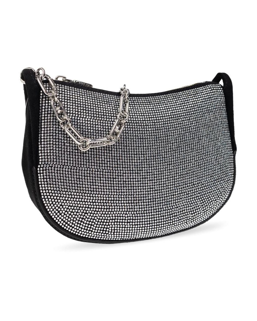 Michael Kors Gray Michael Small Kendall Embellished Chained Shoulder Bag