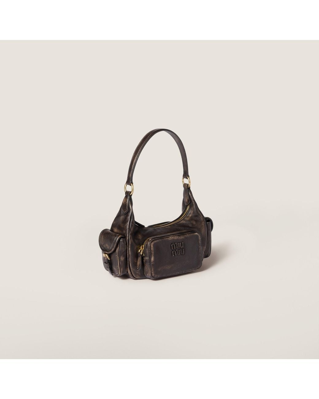 Miu Miu Black Pocket Nappa Leather Bag