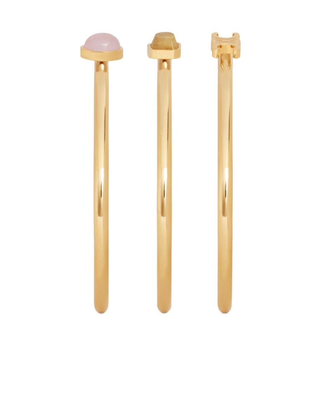 Céline Metallic Triomphe Indie Set Of 3 Cuffs