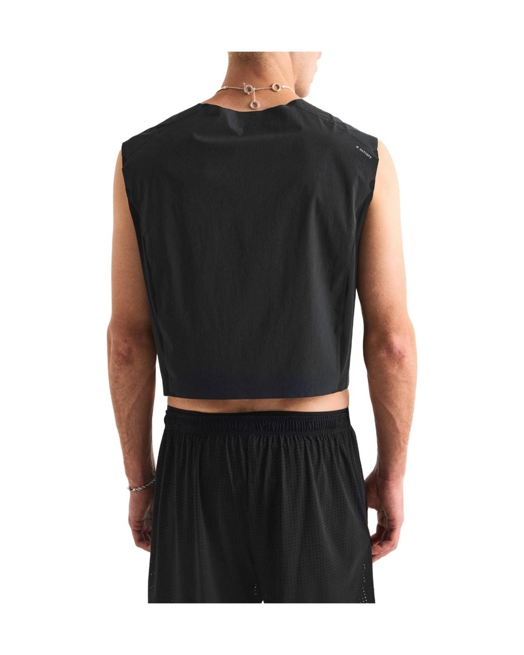 Satisfy Black Lightweight Breathable Running Tank Top for men