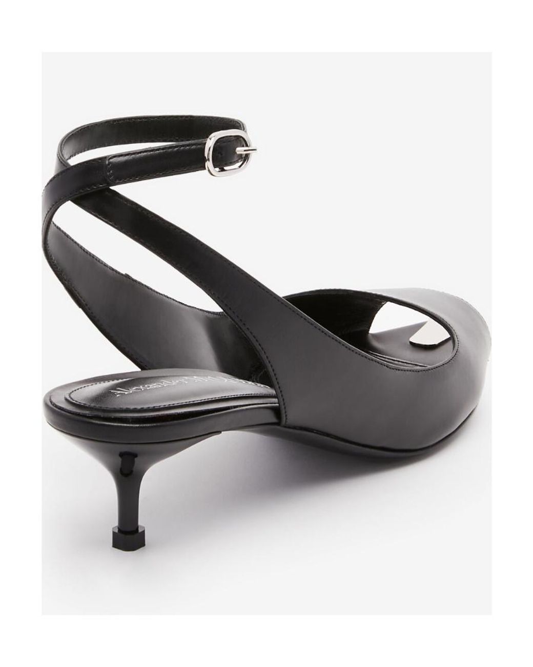 McQueen Black Punk Pointed-Toe Sandals