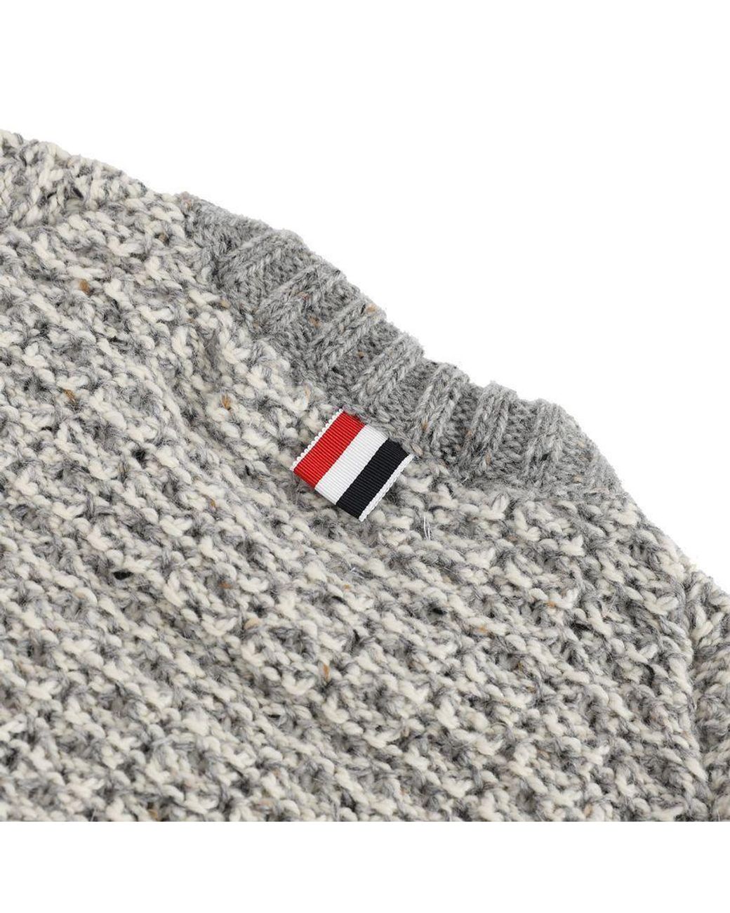 Thom Browne Gray 4-Bar Crewneck Jumper