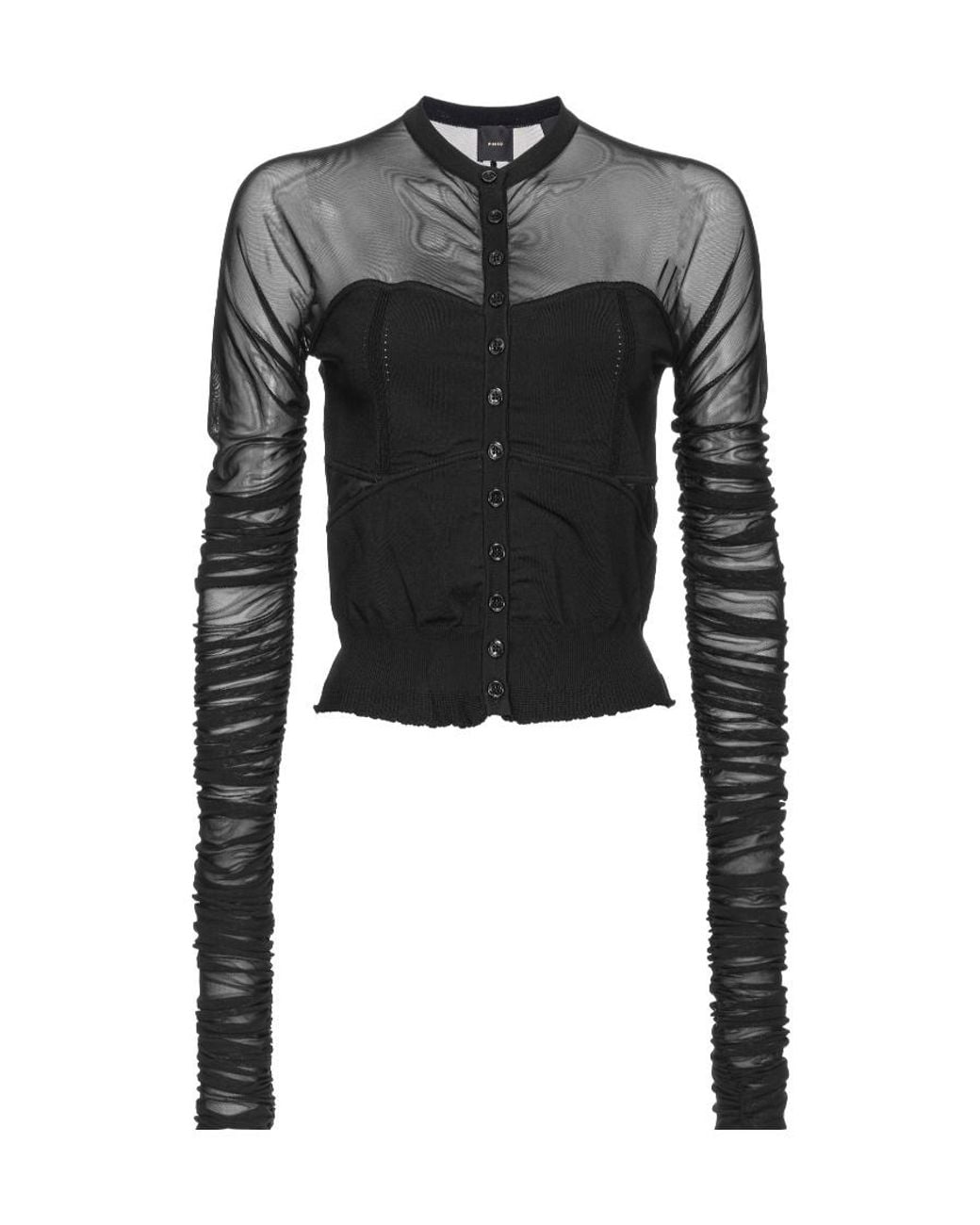 Pinko Black Gelso Long-Sleeved Cardigan