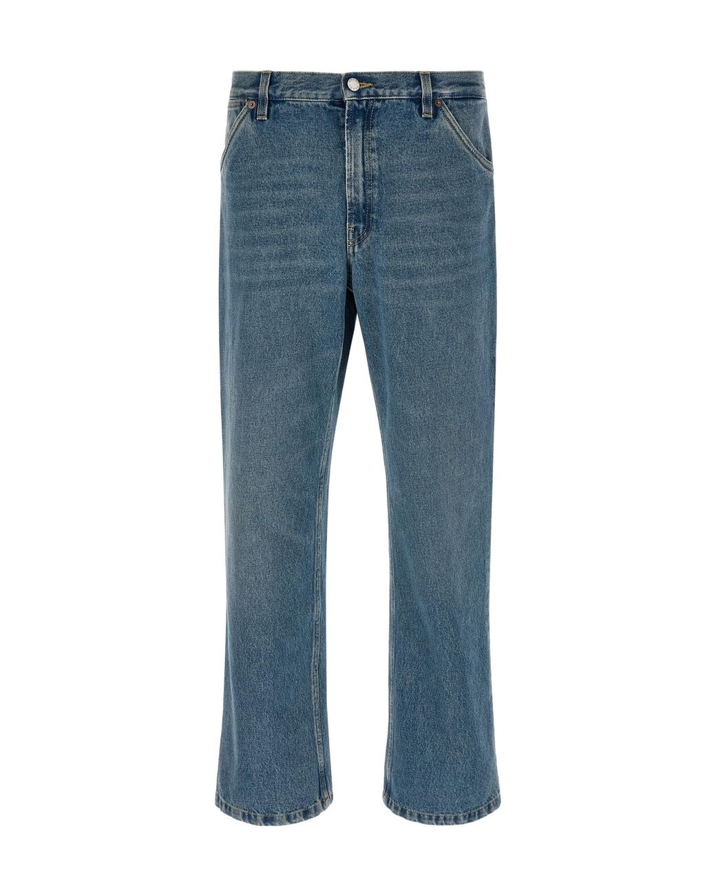 Prada Blue Logo-Patch Denim Jeans for men
