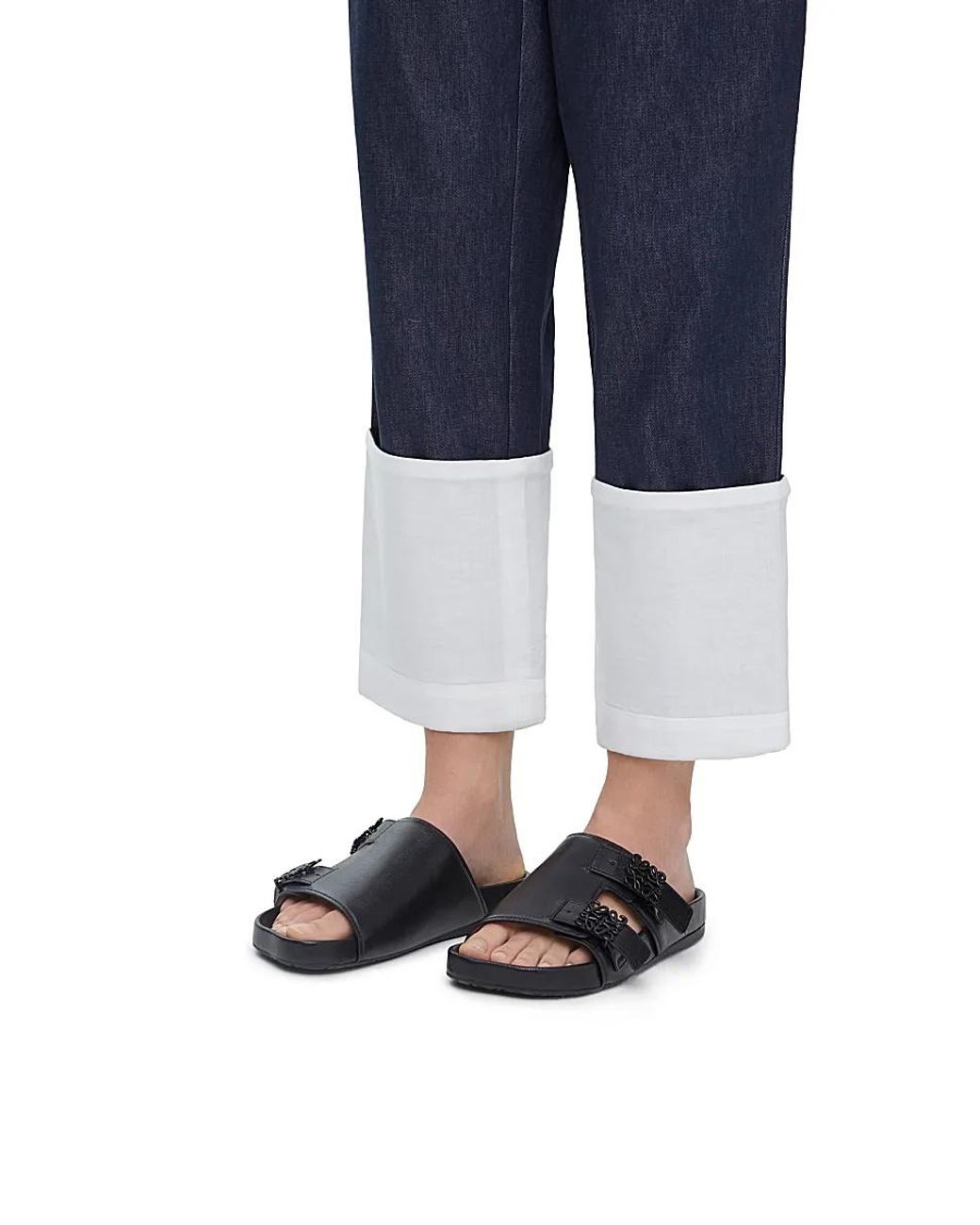 Loewe Black Logo-Plaque Slip-On Sandals