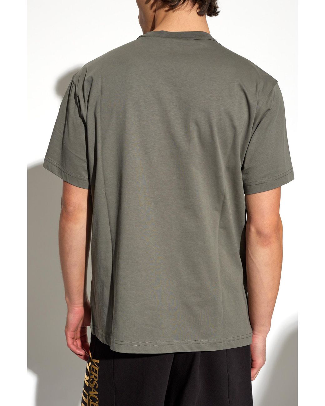 Versace Jeans Green Couture Logo Printed Crewneck T-Shirt for men