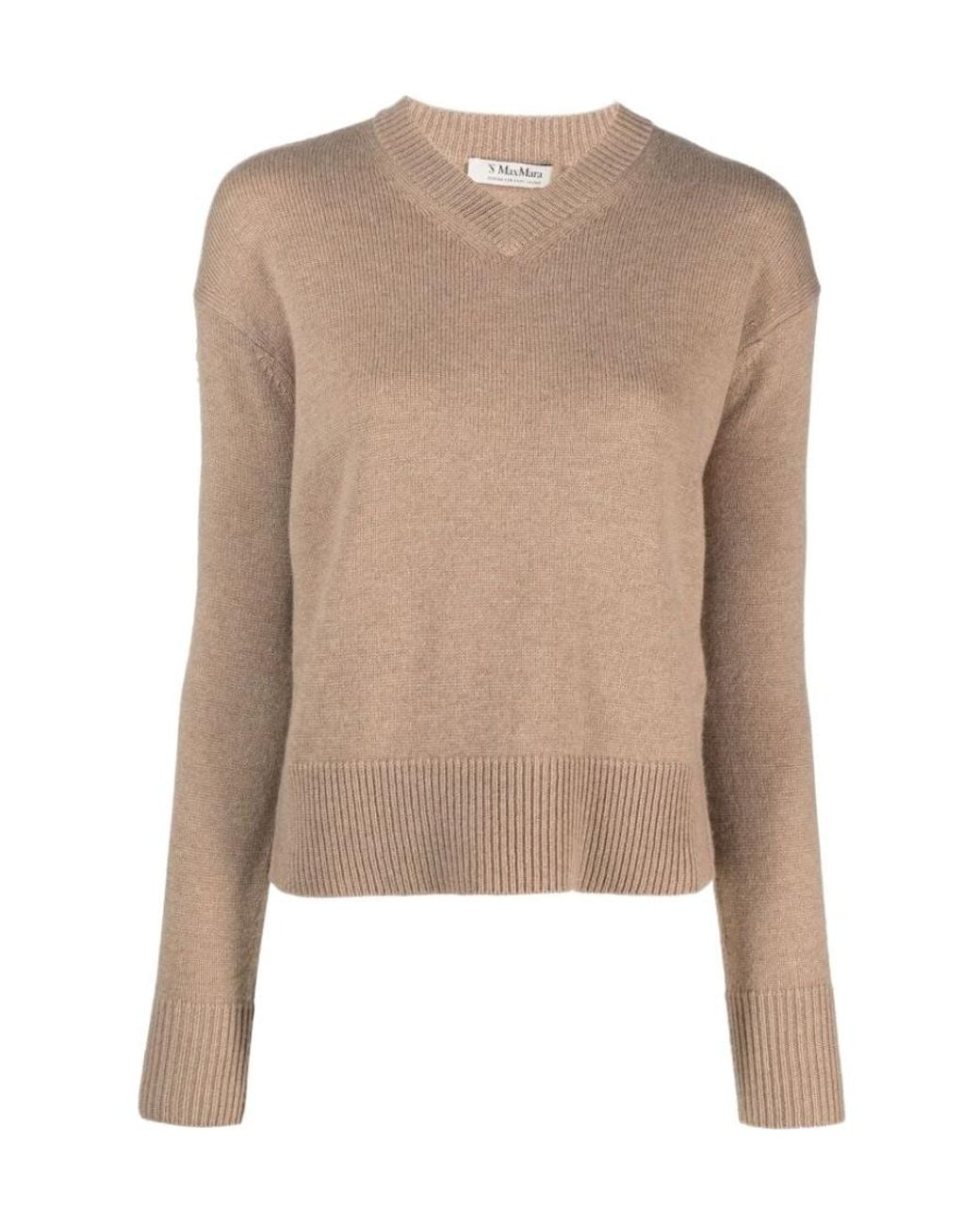 Max Mara Natural 'S V-Neck Long-Sleeved Jumper
