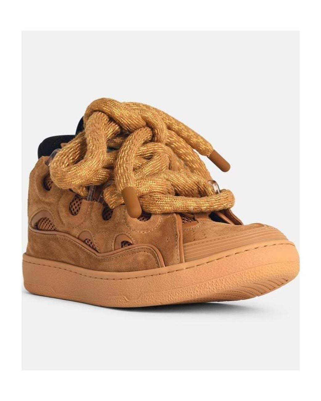 Lanvin Brown Curb Lace-Up Sneakers