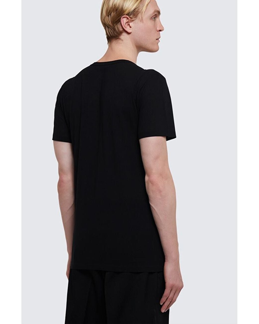 Jil Sander Black Logo Printed Crewneck T-Shirt for men