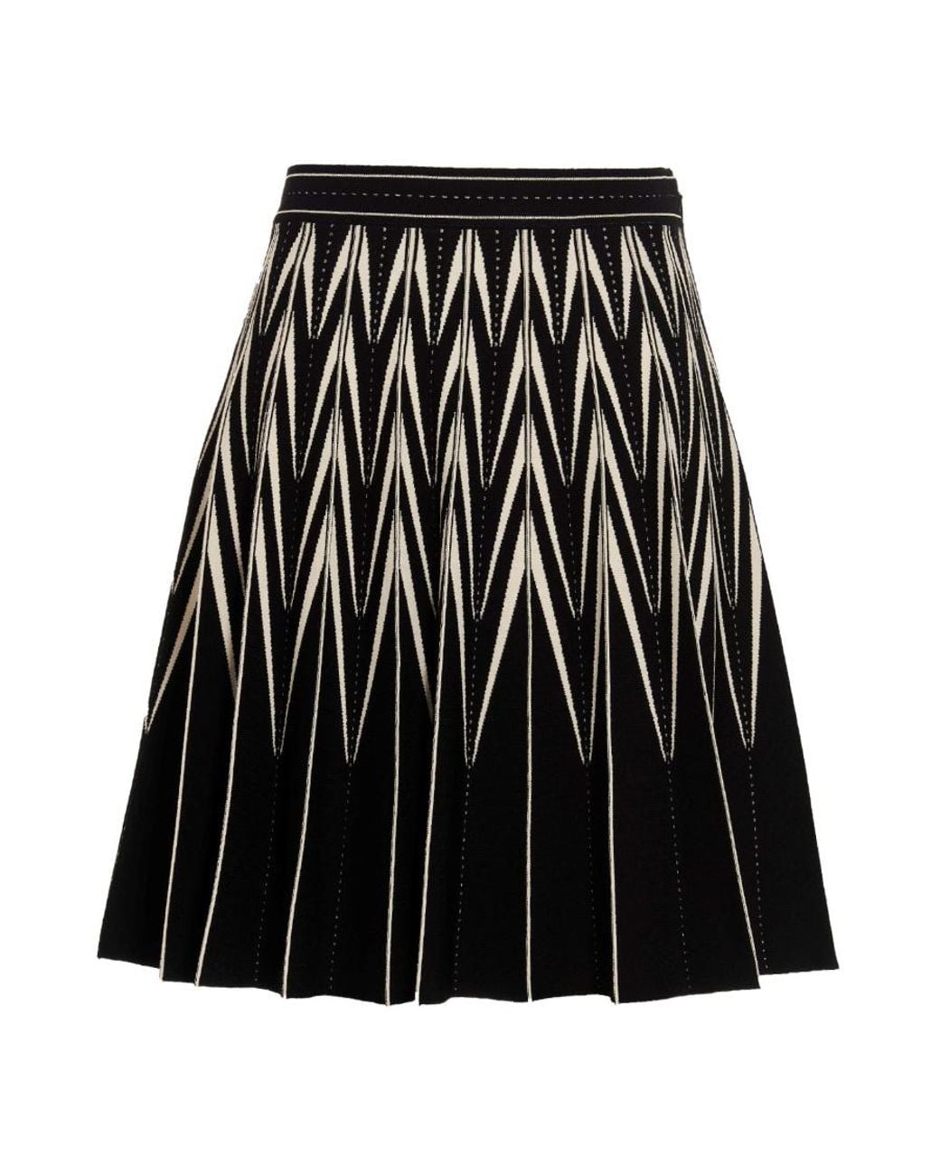 McQueen Black Elasticated Waistband Pleated Mini Skirt