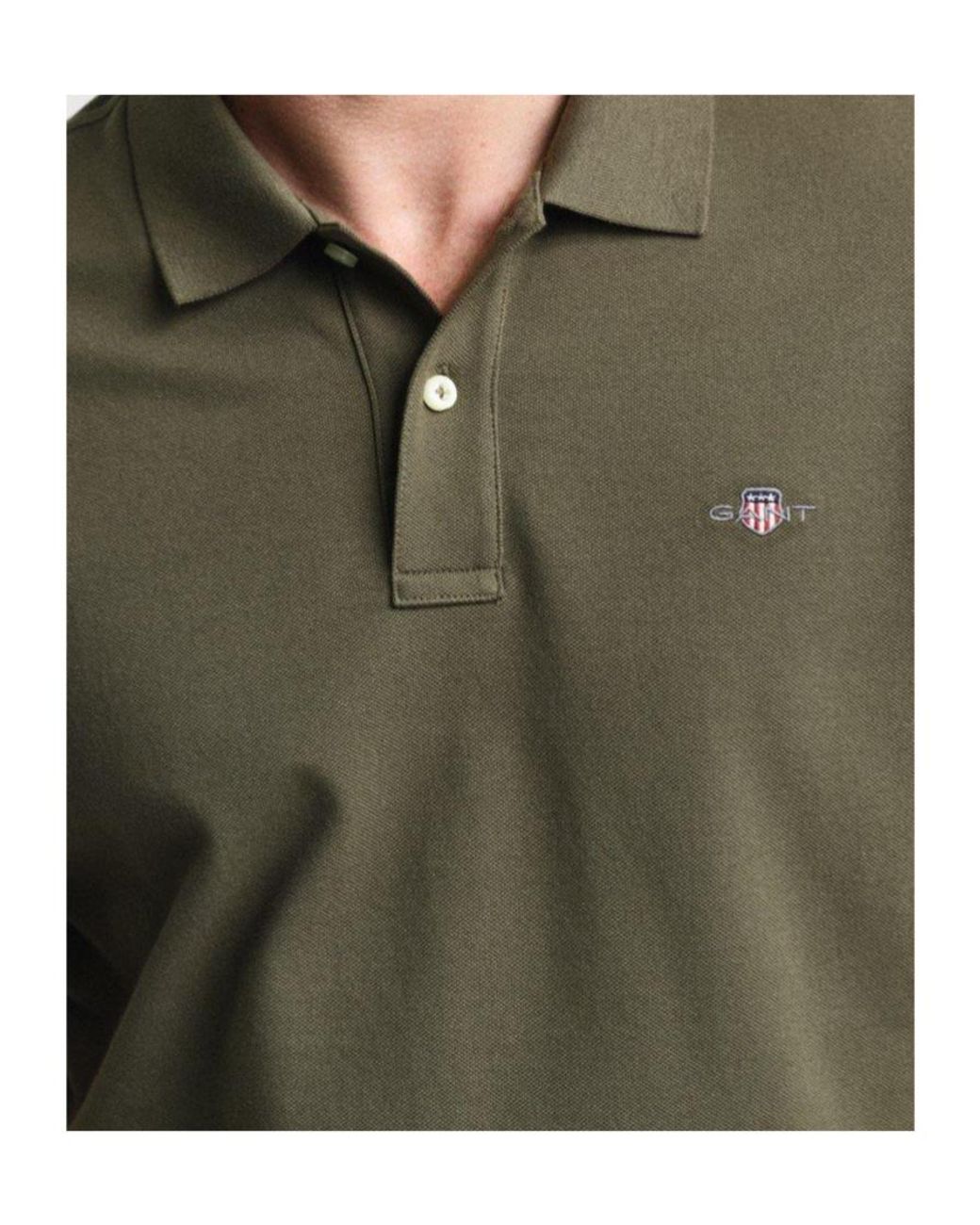 Gant Green Logo Short Sleeve Polo Shirt for men