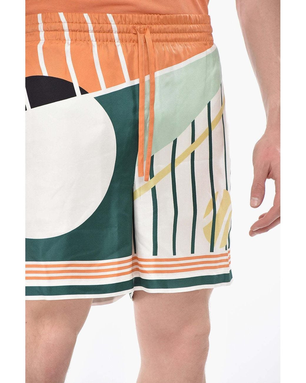 Casablanca Blue Patterned Shorts With Elastic Waistband for men