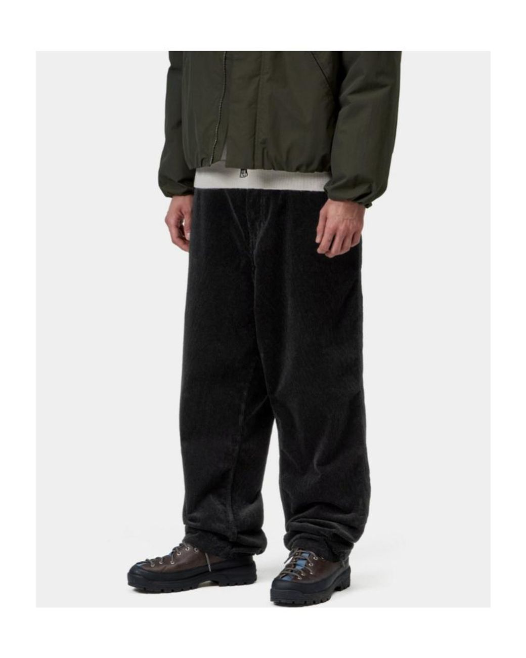 Carhartt Black Simple Corduroy Straight Pants for men