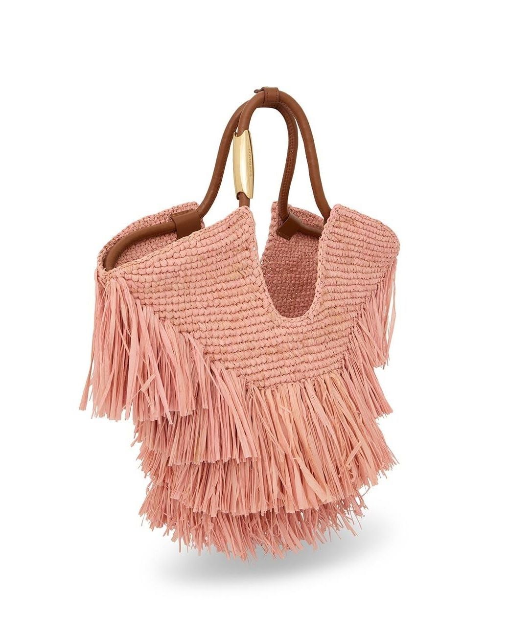 Zimmermann Pink Goldentime Small Fringe Tote