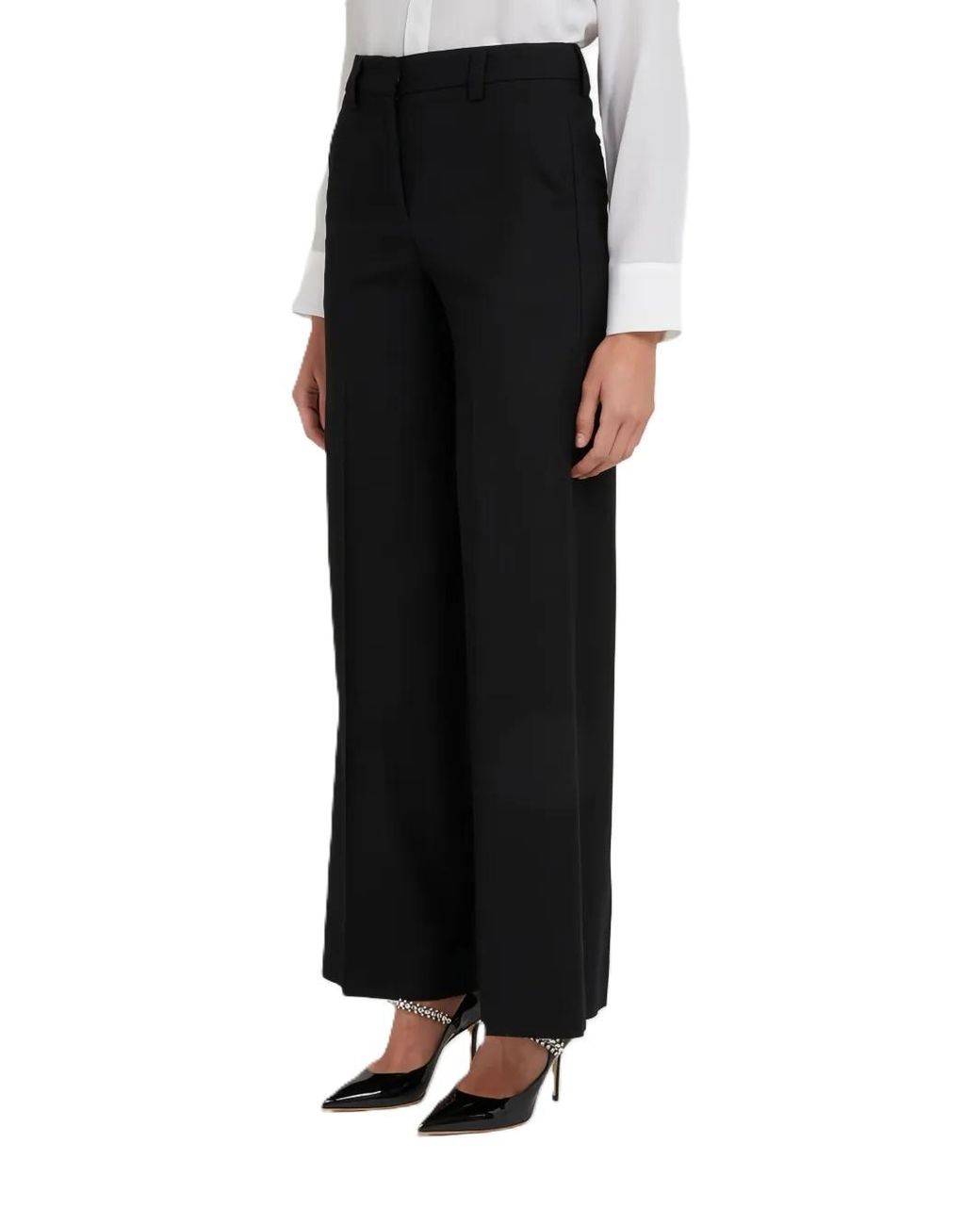 Incotex Black Wide-Leg Palazzo Pants