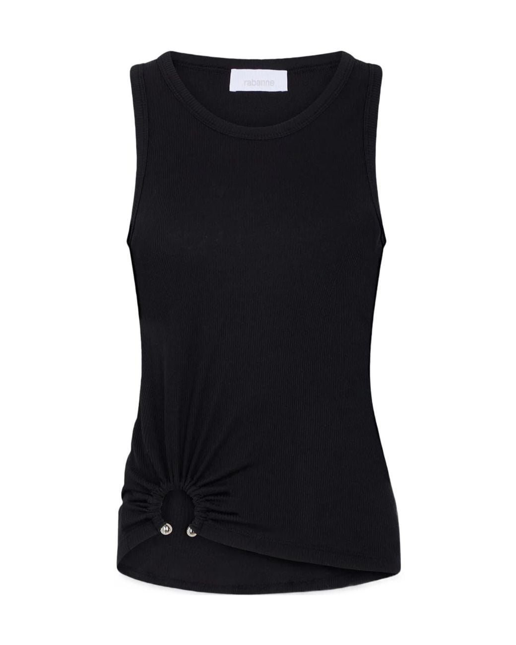 Rabanne Black Ribbed Tank Top