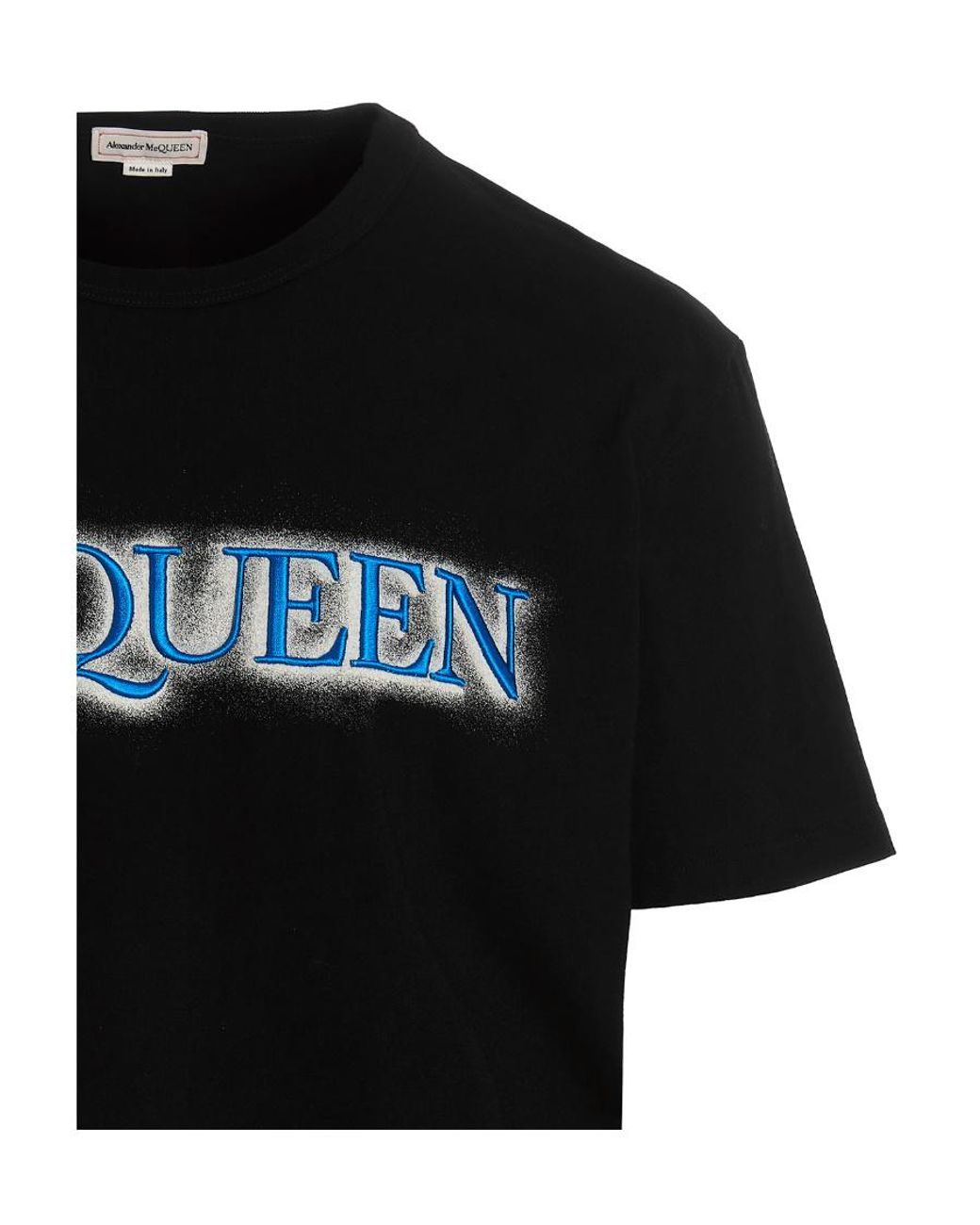 McQueen Black Logo Printed Crewneck T-Shirt for men