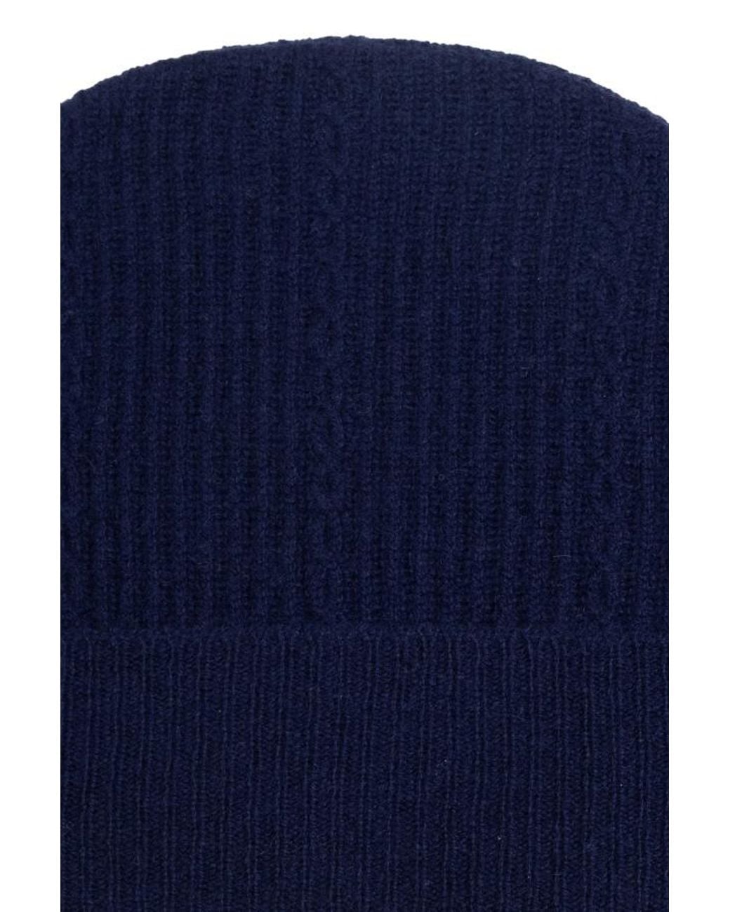 Etro Blue Logo Embroidered Knitted Beanie