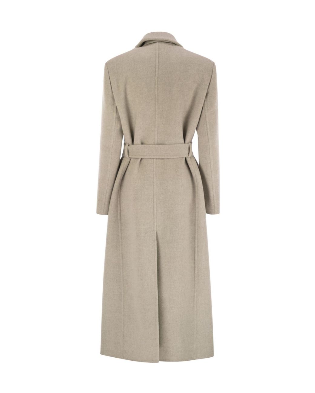 Brunello Cucinelli Natural Double-Breasted Long Sleeved Coat