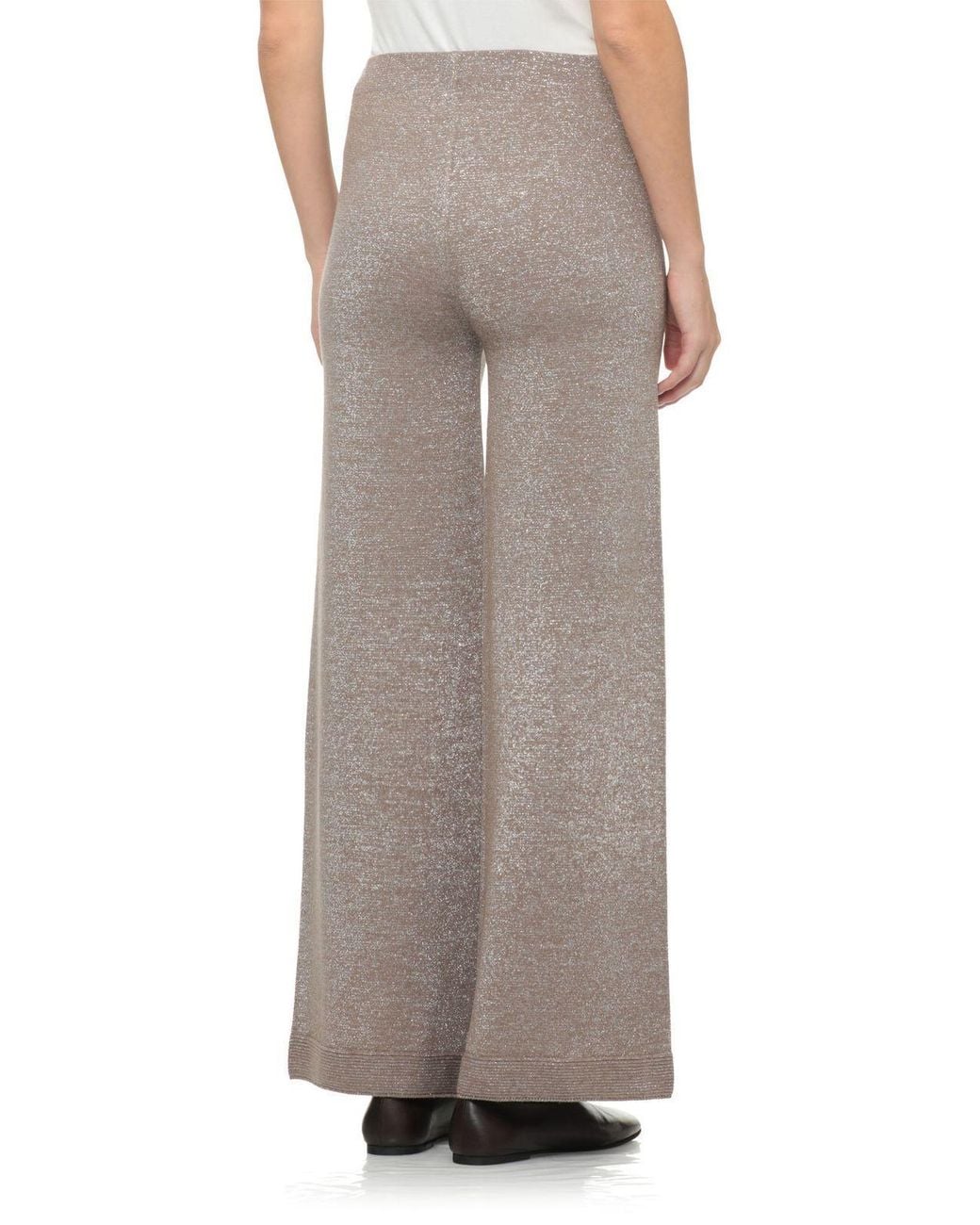 D.exterior Gray Lurex Wide-Leg Knitted Trousers