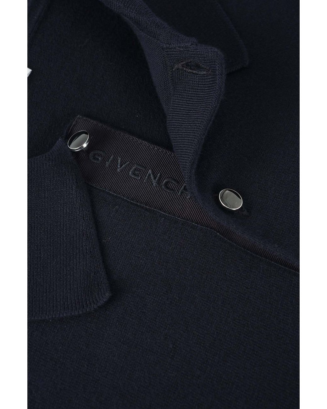 Givenchy Blue Knit Short-Sleeve Polo Shirt for men