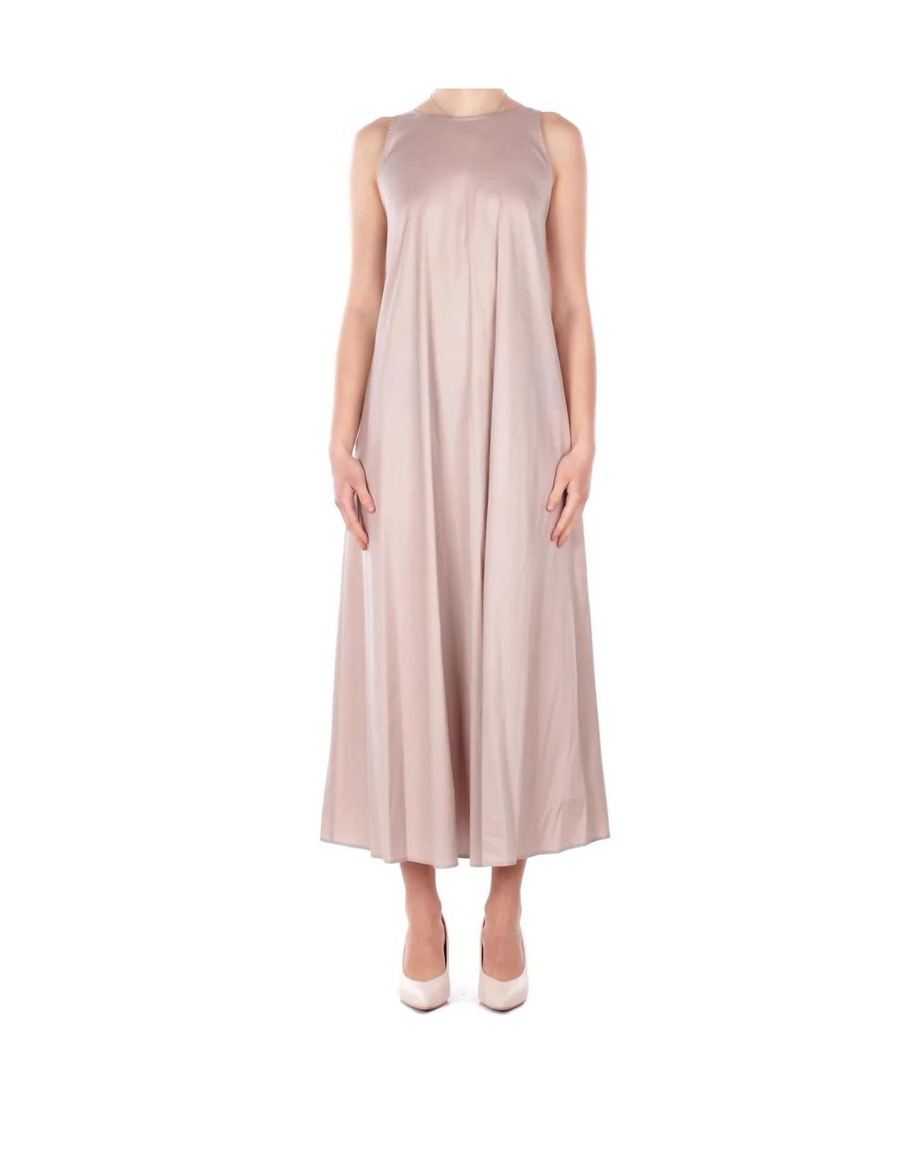 Max Mara Pink Beachwear Seta Sleeveless Midi Dress
