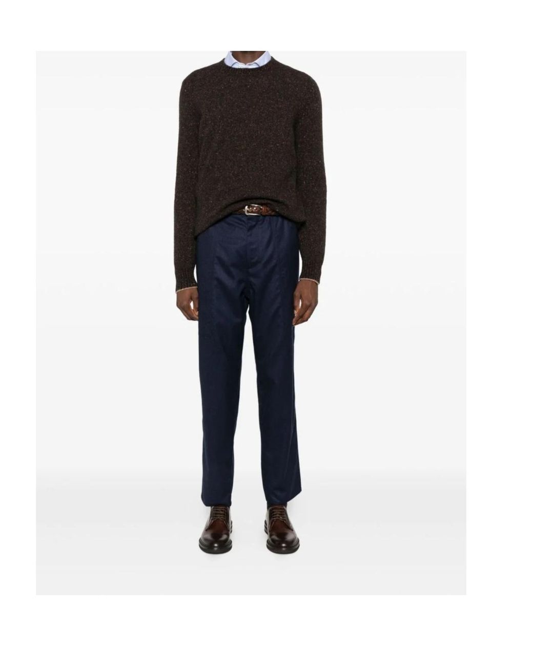 Brunello Cucinelli Orange Cashmere-Blend Jumper for men