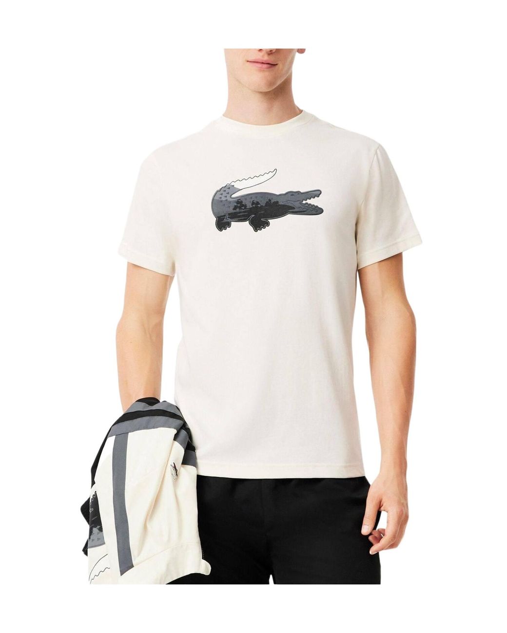 Lacoste White Crewneck Shortsleeve Tshirt for men
