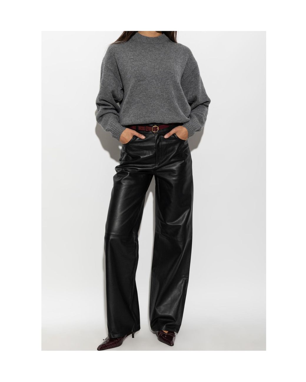 By Malene Birger Gray Bradley Ribbed Knitted Sweater