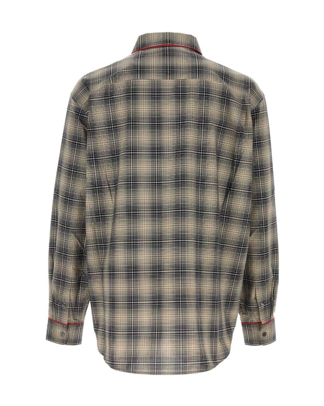 Marni Gray Check Piped Shirt for men