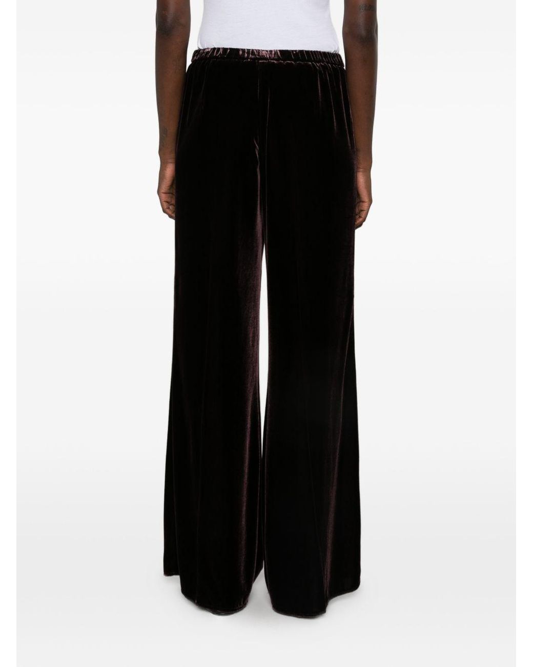 Forte_forte Black Velvet Wide-Leg Trousers