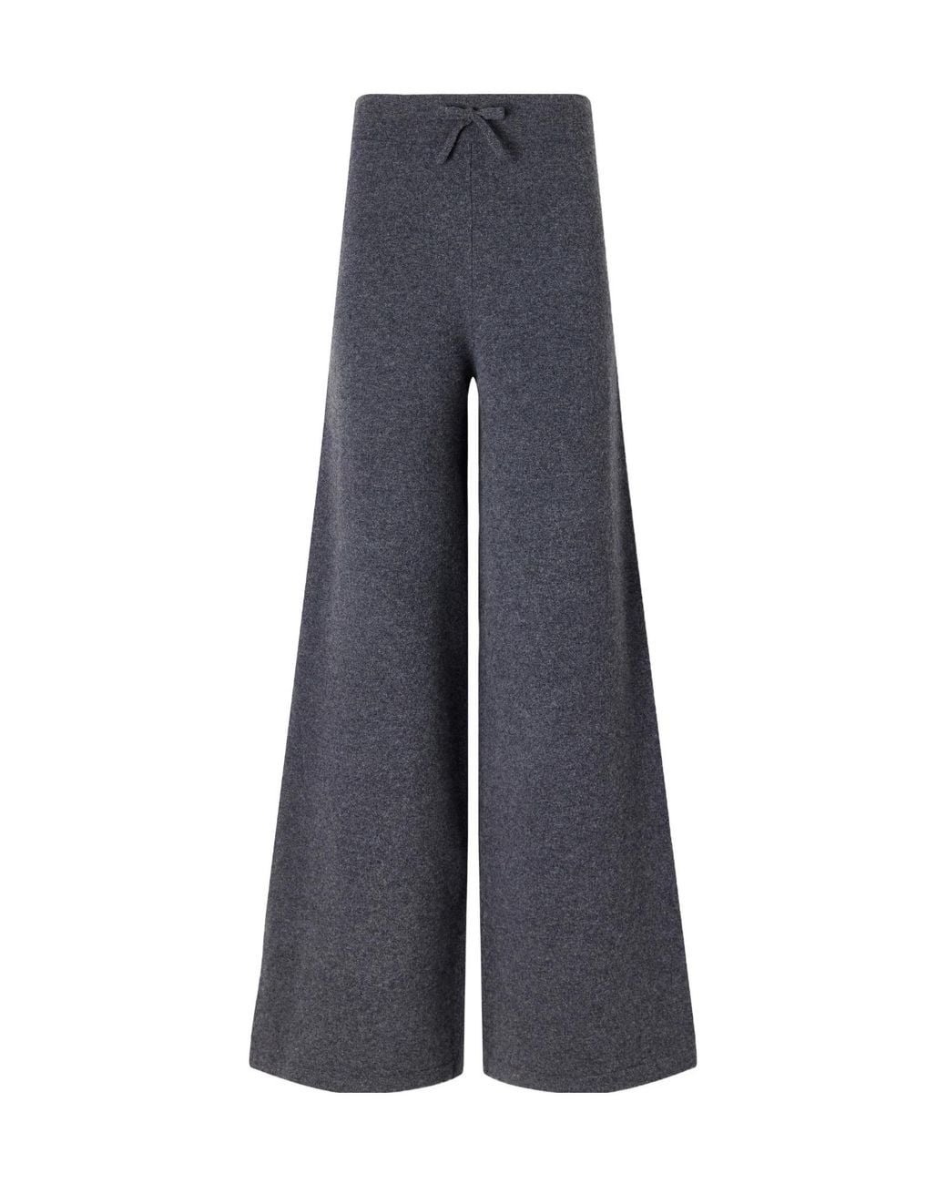 Yves Salomon Blue Drawstring Wool-Blend Wide-Leg Pants