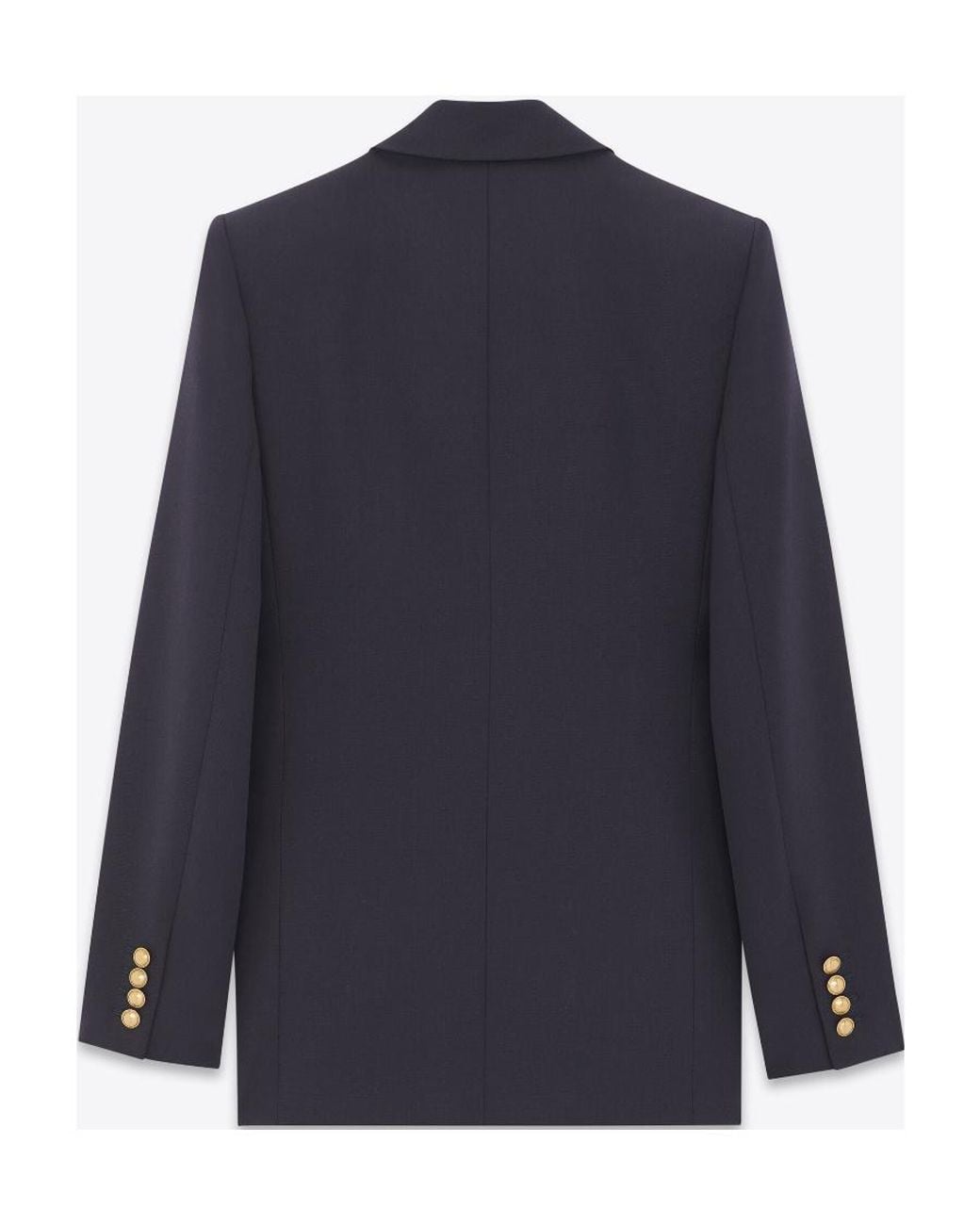 Saint Laurent Blue Single-Breasted Long-Sleeved Jacket
