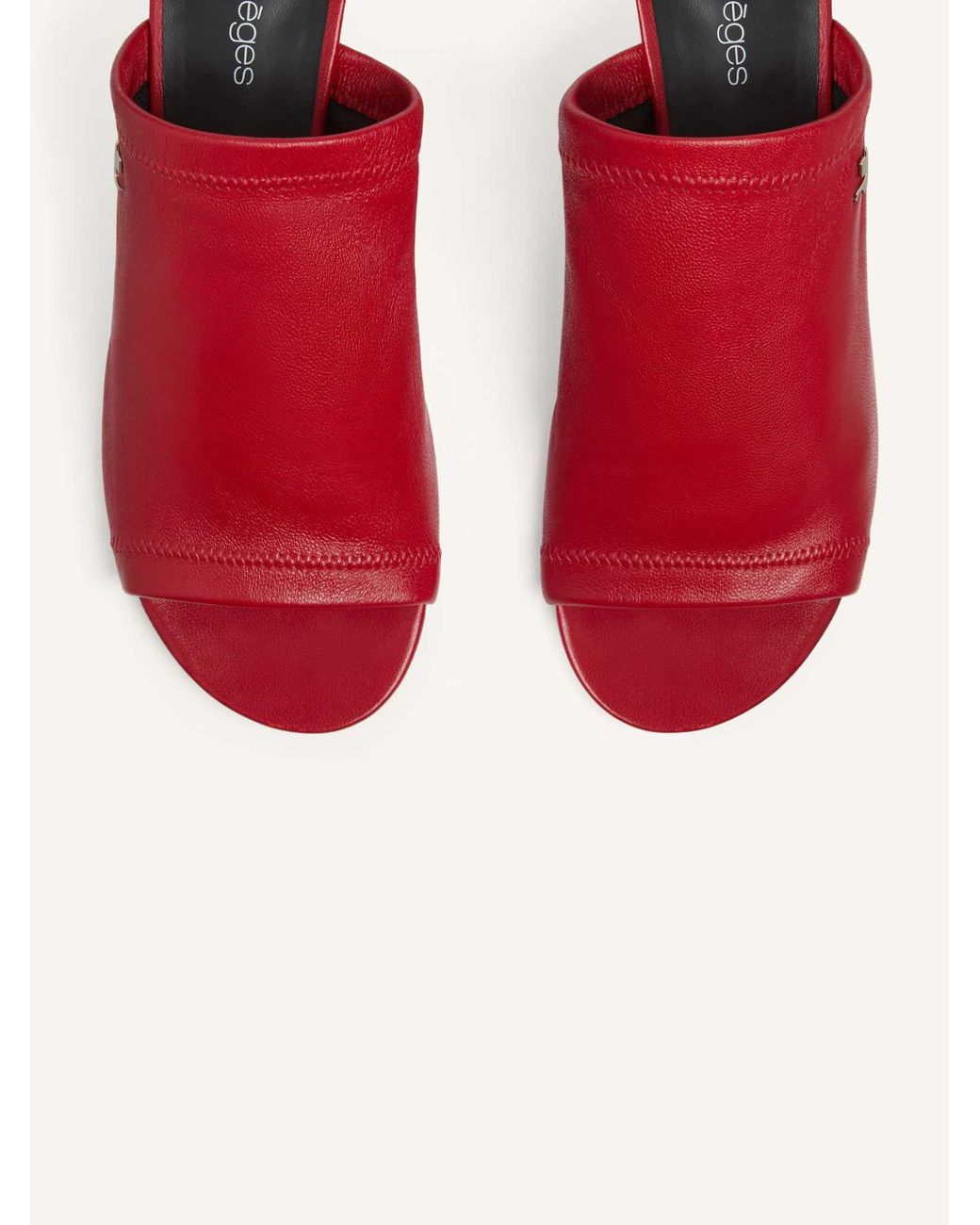 Courreges Red Leather Mules