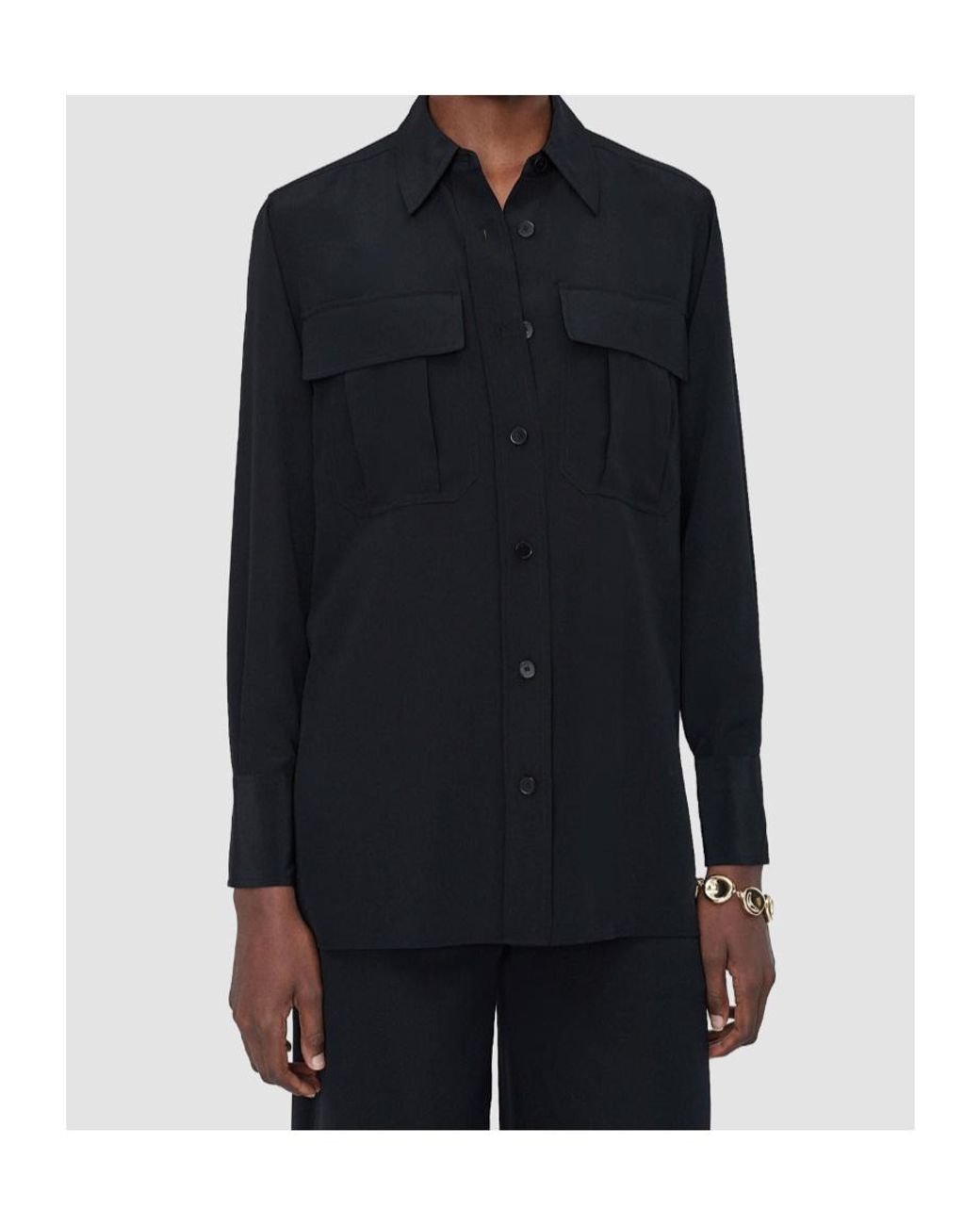 Joseph Black Yas Crepe De Soie Silk Shirt