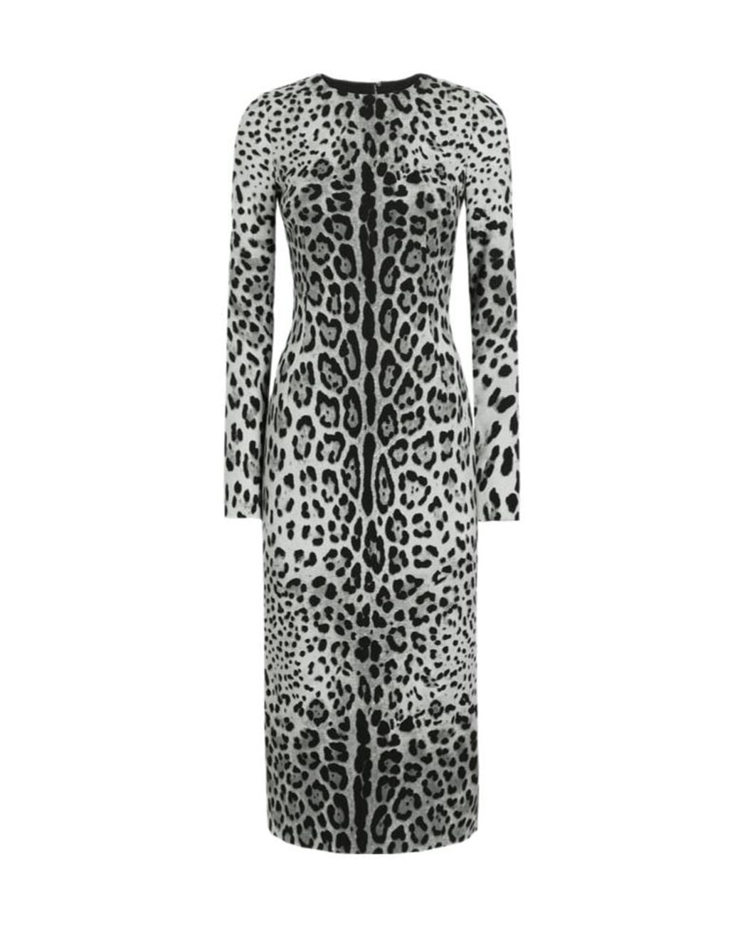 Dolce & Gabbana Multicolor Charmeuse Midi Dress