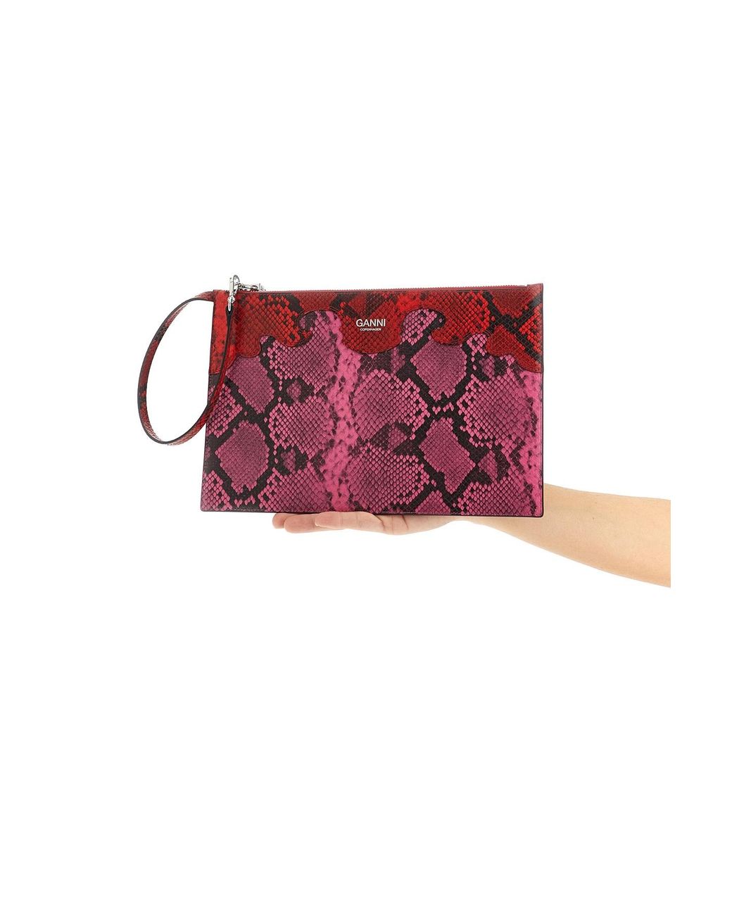 Ganni Red Fairy Zip Wristlet Bag
