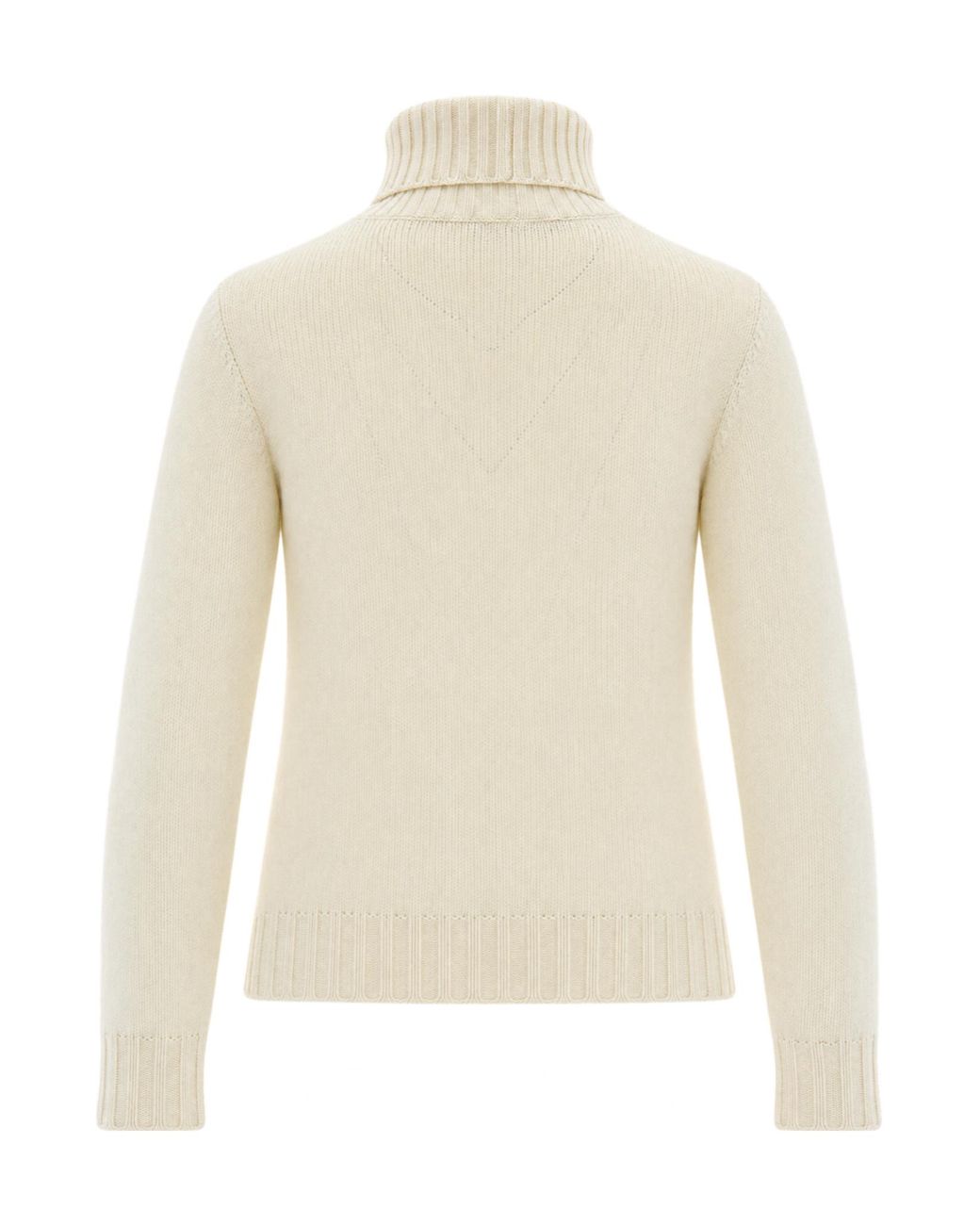 Fabiana Filippi White Ribbed Turtleneck Knitted Jumper
